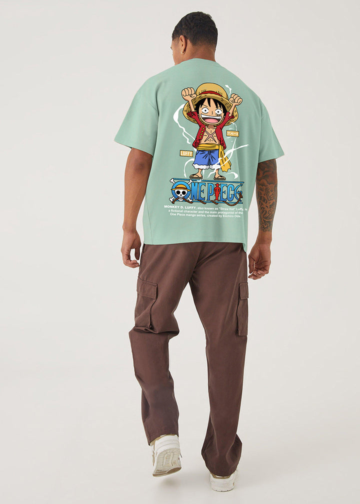 Luffy One Piece Men Oversized Printed T-Shirt