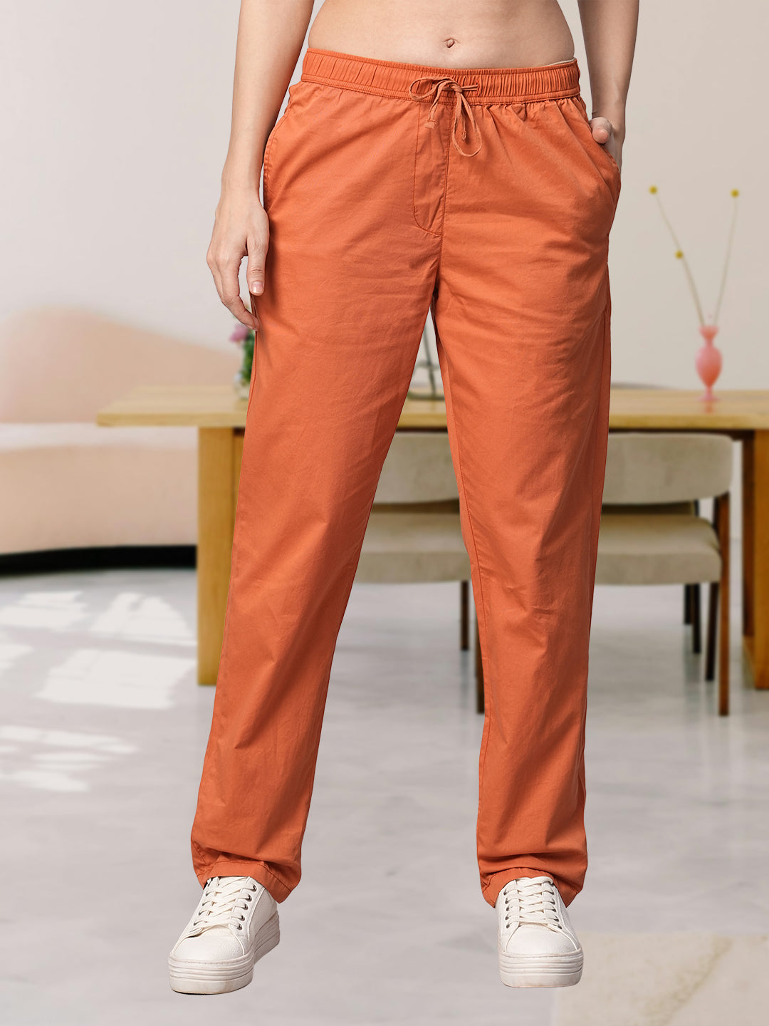 Cotton Pant for Women - Orange