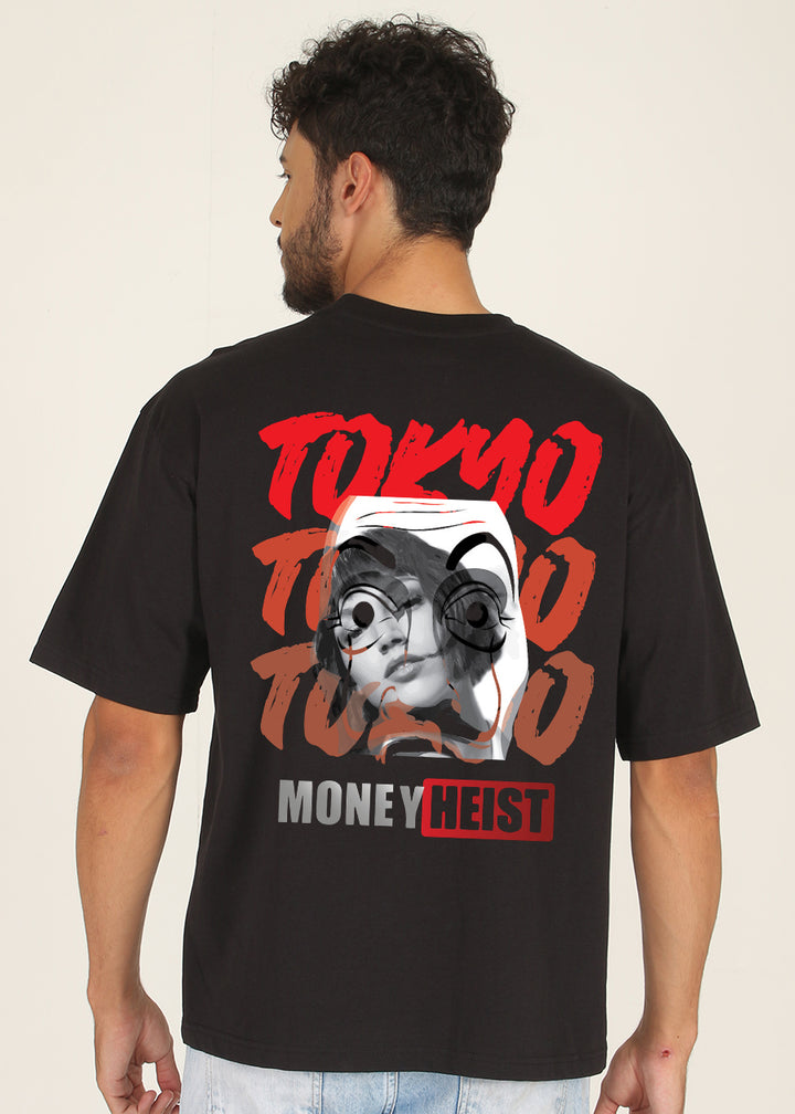 Money Heist Men Oversized Printed T-Shirt