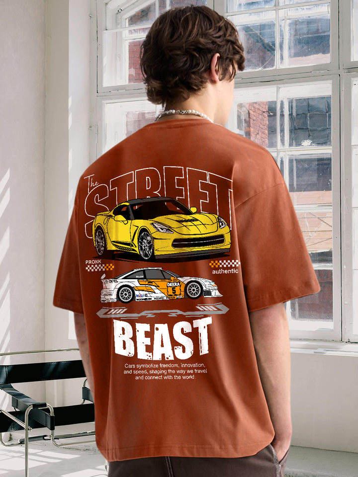 Street Beast Men Premium Oversized Terry T-shirt