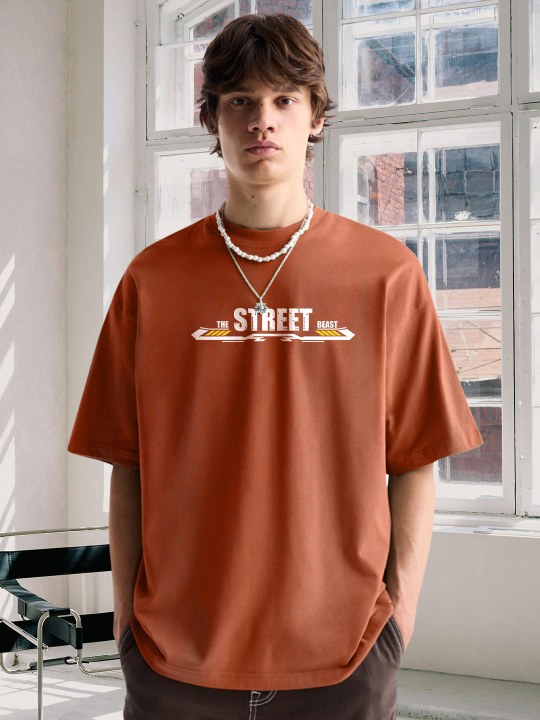 Street Beast Men Premium Oversized Terry T-shirt