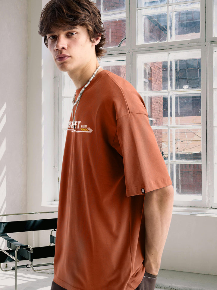 Street Beast Men Premium Oversized Terry T-shirt