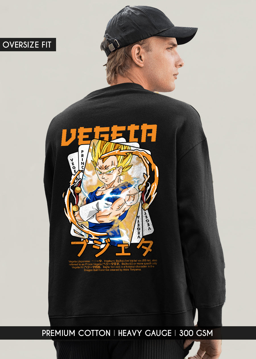 Prince Vegeta Men Drop Shoulder Premium Terry Sweatshirt