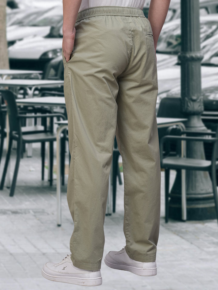 Cotton Pant for Men Solid - Basil Green