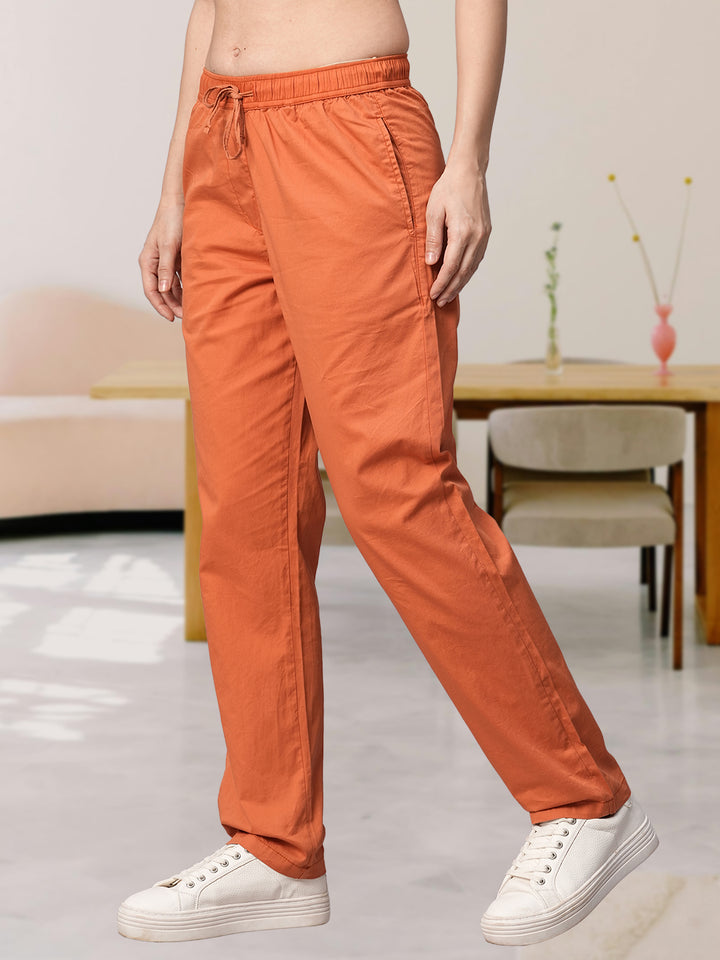 Cotton Pant for Women - Orange