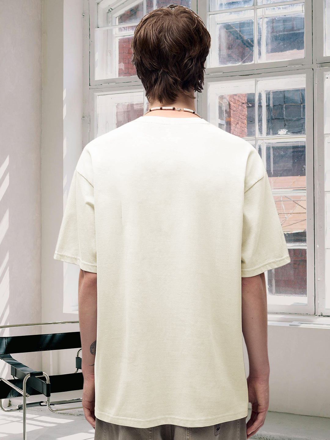 Pronk Solid Men Premium Oversized Terry T-shirt - Off White