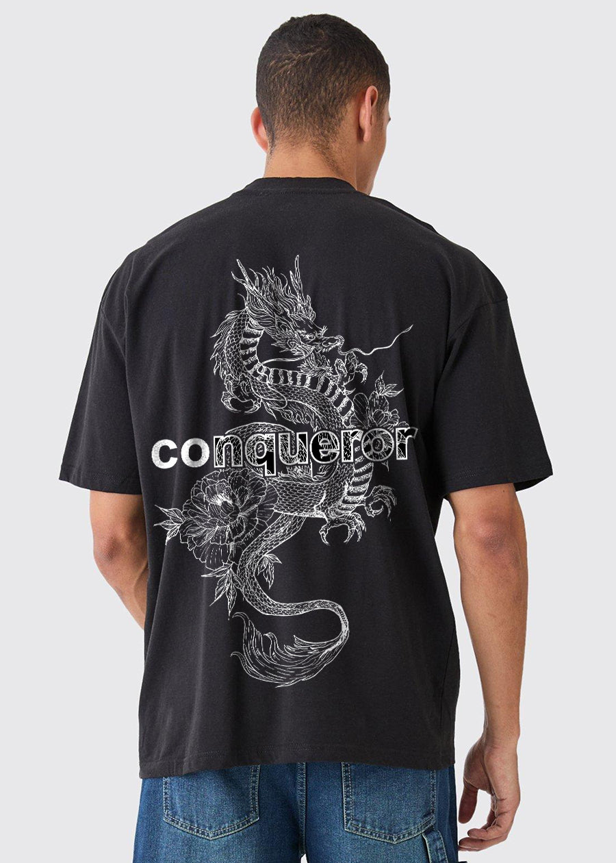 Conqueror Men Oversized Printed T-Shirt – pronk.in