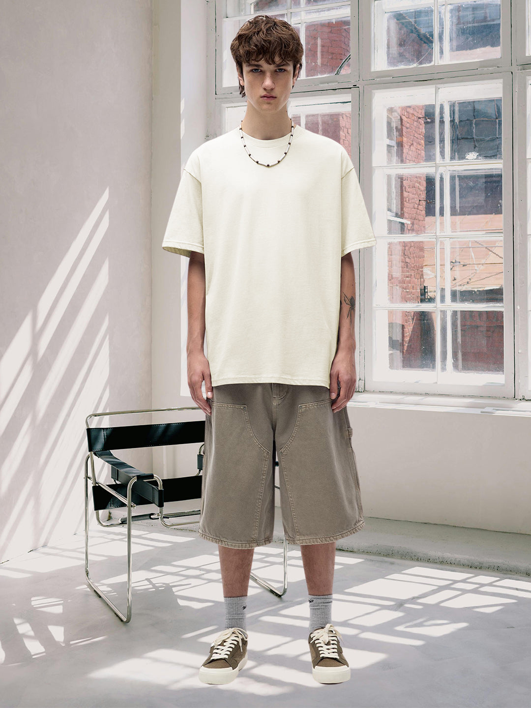 Pronk Solid Men Premium Oversized Terry T-shirt - Off White