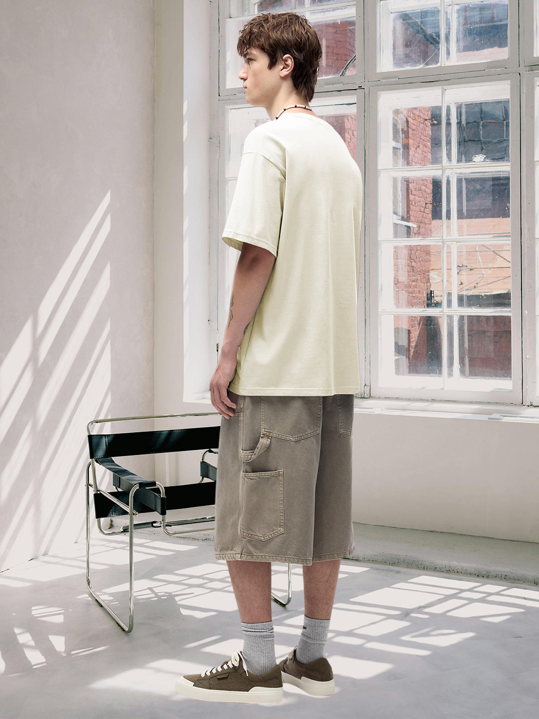 Pronk Solid Men Premium Oversized Terry T-shirt - Off White