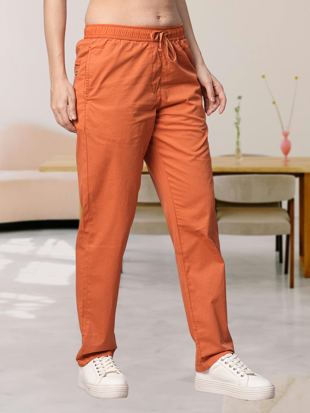 Cotton Pant for Women - Orange