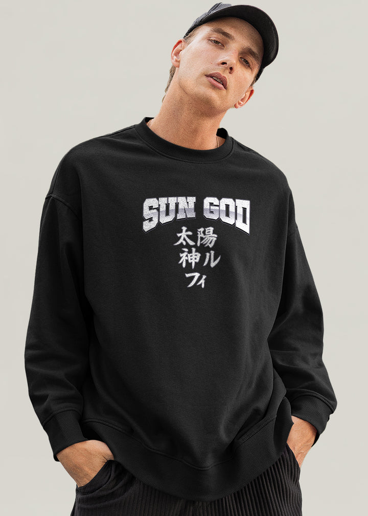 Sun God Men Drop Shoulder Premium Terry Sweatshirt