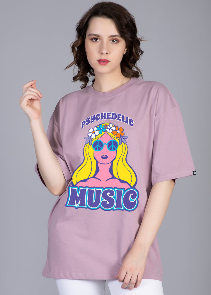Psychedelic Music Women Oversized T-Shirt
