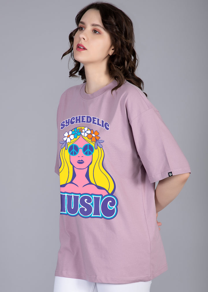 Psychedelic Music Women Oversized T-Shirt