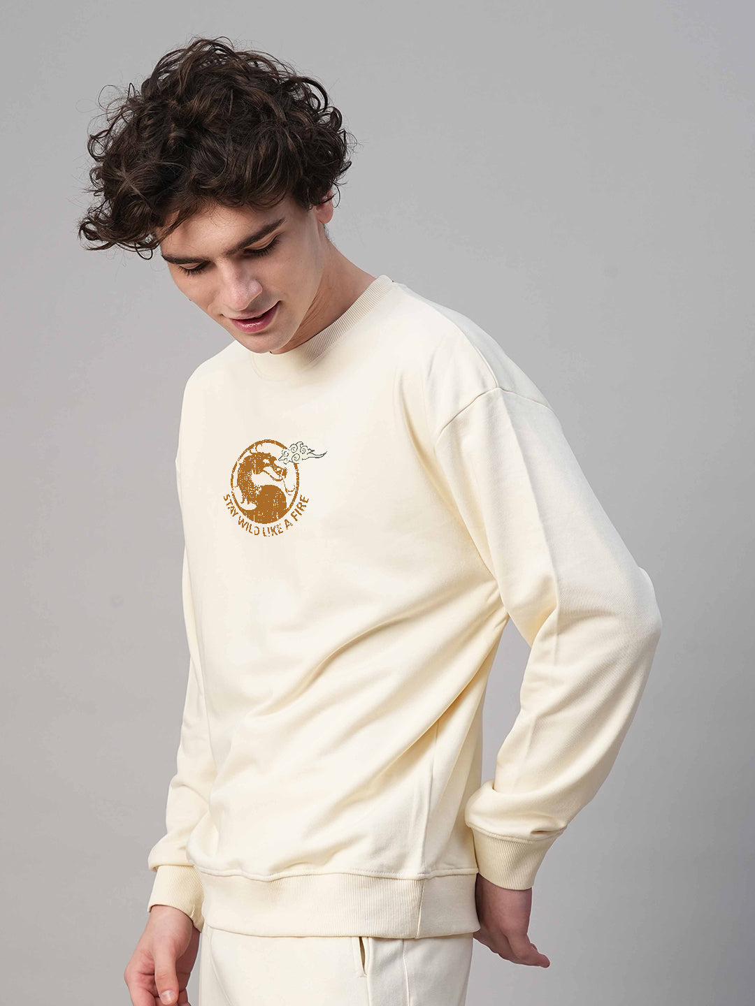 Dragonite Men Drop Shoulder Premium Terry Sweatshirt