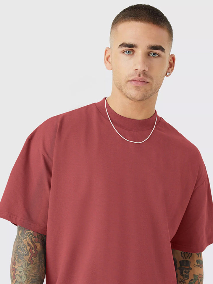 Solid Men Oversized T-Shirt - Mauve Taupe