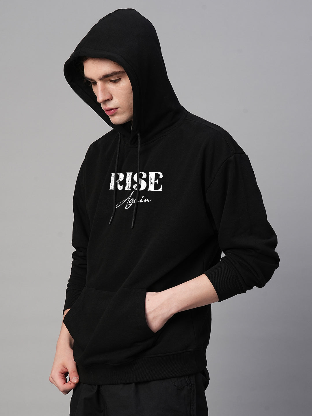 Rise Again Men Drop Shoulder Premium Terry Hoodie