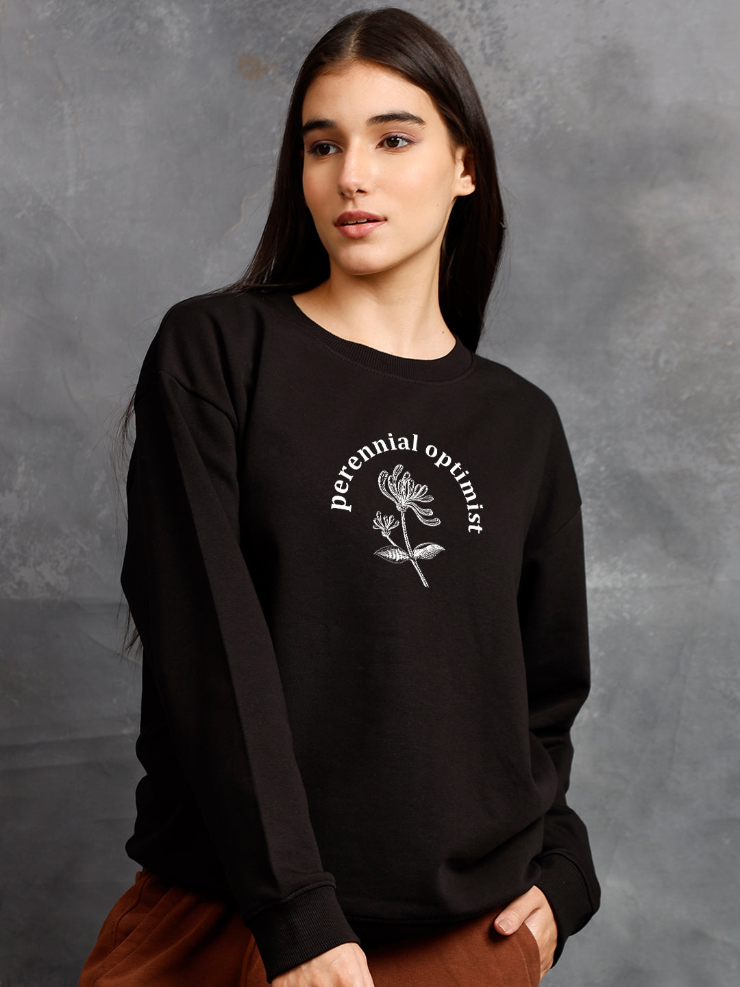 True Nature Women Drop Shoulder Premium Terry Sweatshirt