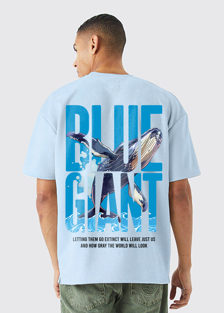 Blue Giant Men Oversized Printed T-Shirt