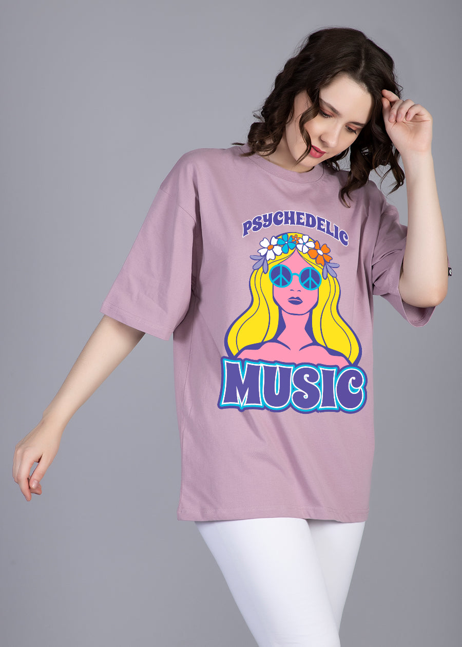 Psychedelic Music Women Oversized T-Shirt