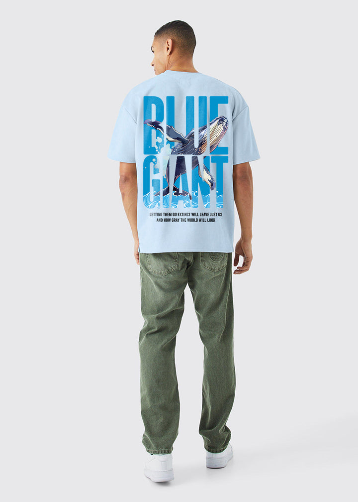 Blue Giant Men Oversized Printed T-Shirt