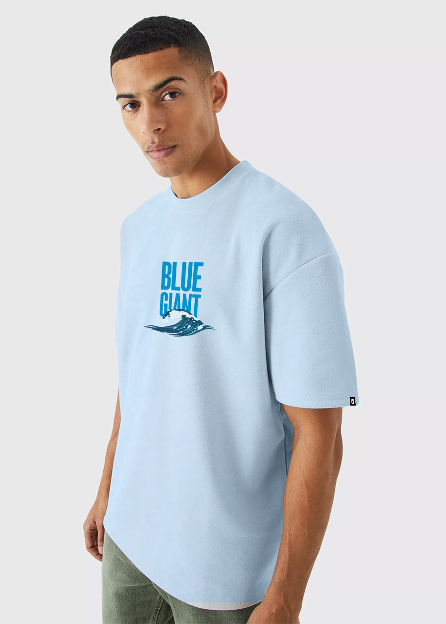 Blue Giant Men Oversized Printed T-Shirt