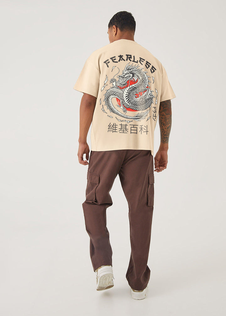 Fearless Men Oversized Printed T-Shirt