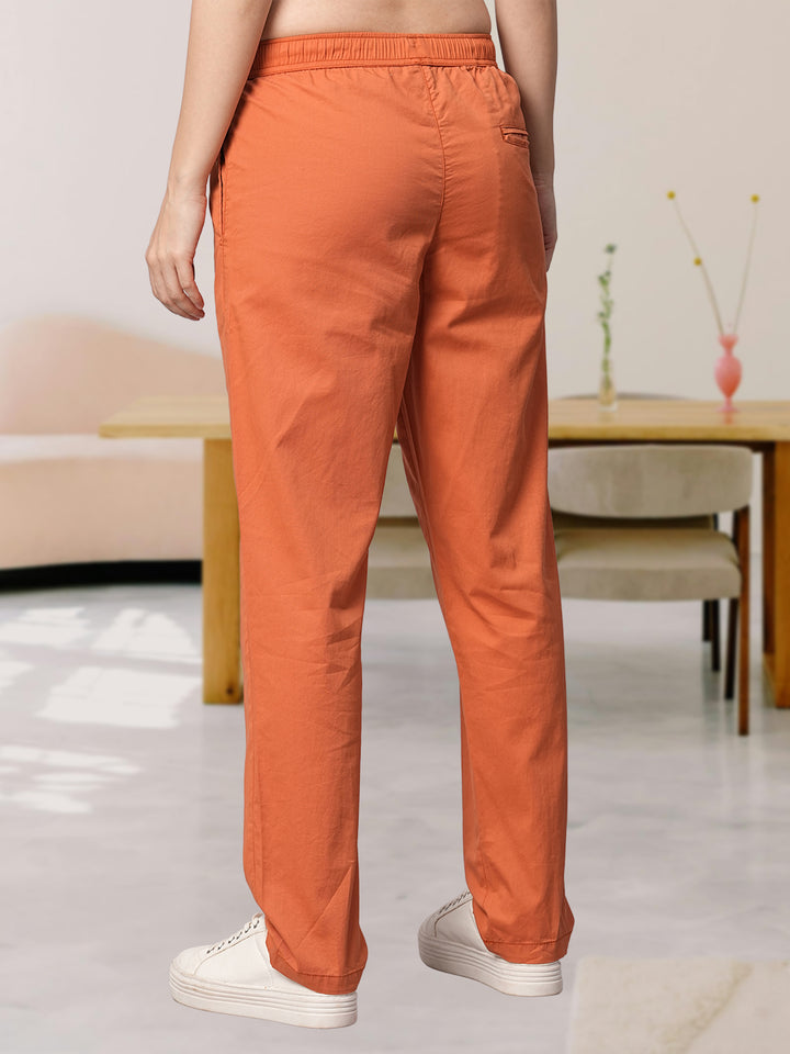 Cotton Pant for Women - Orange