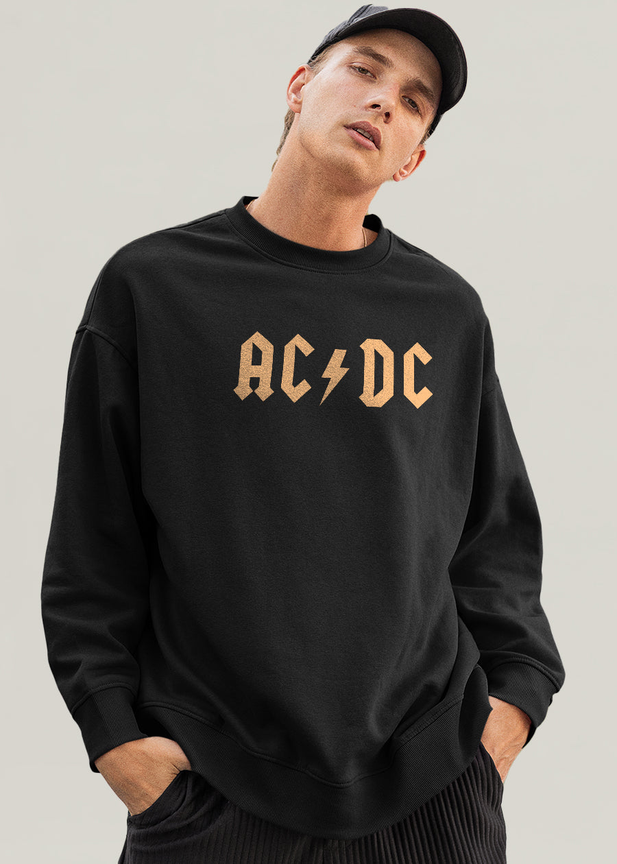 Fire AC-DC Men Drop Shoulder Premium Terry Sweatshirt