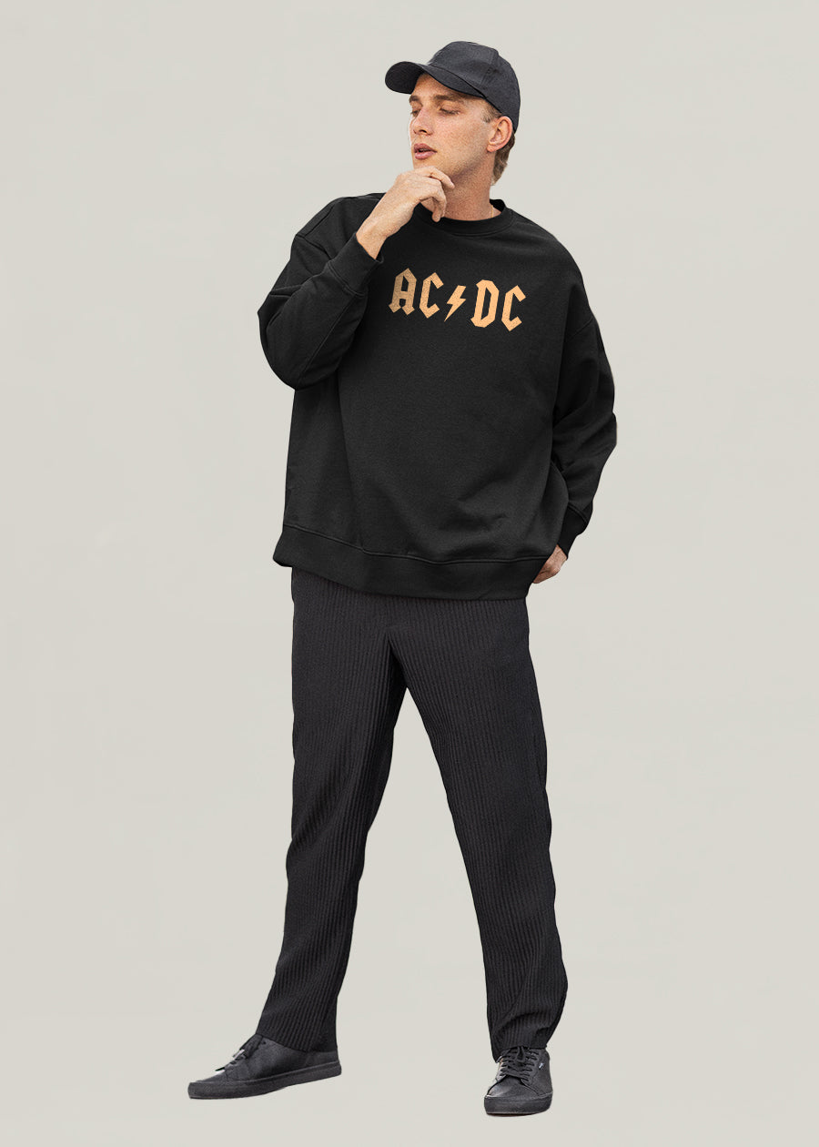Fire AC-DC Men Drop Shoulder Premium Terry Sweatshirt