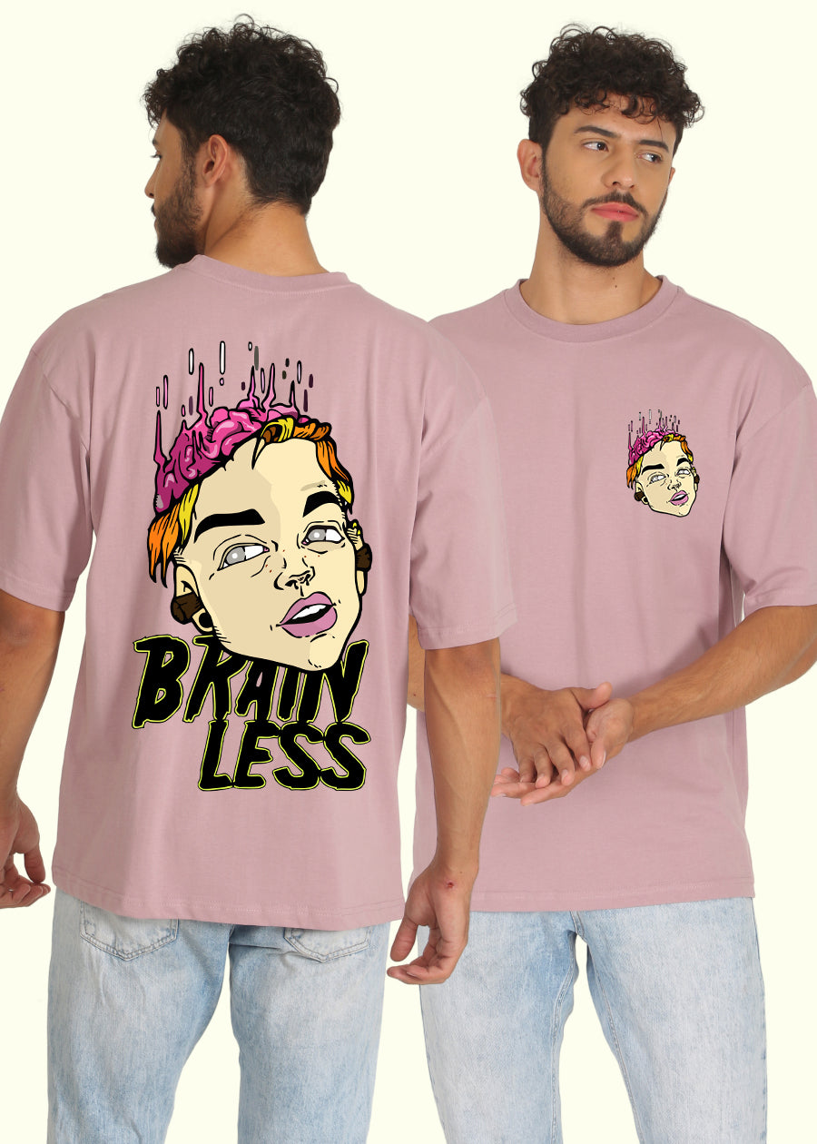 Brainless Men Oversized Printed T-Shirt