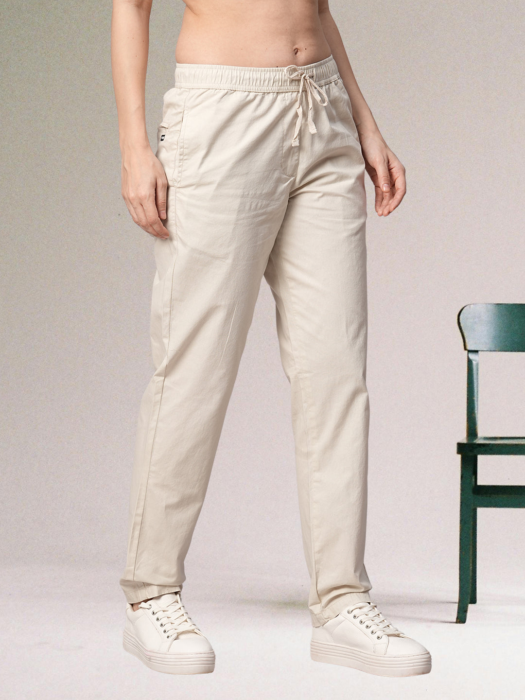 Cotton Pant for Women - Stone