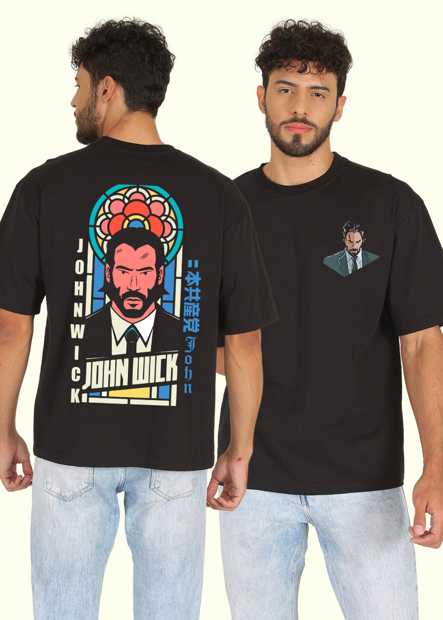 John Wick Men Oversized Printed T-Shirt