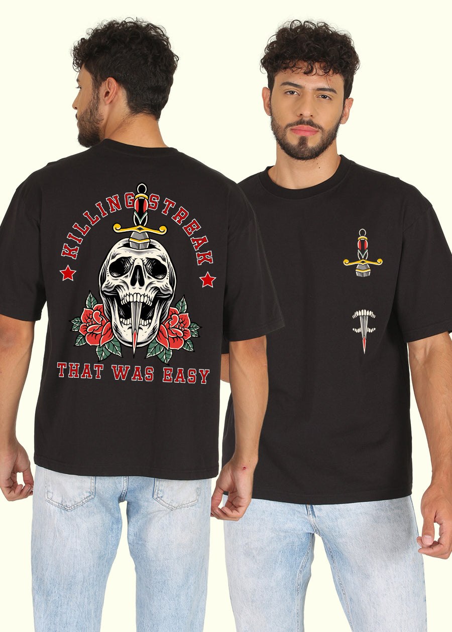 Killing Streak Men Oversized Printed T-Shirt