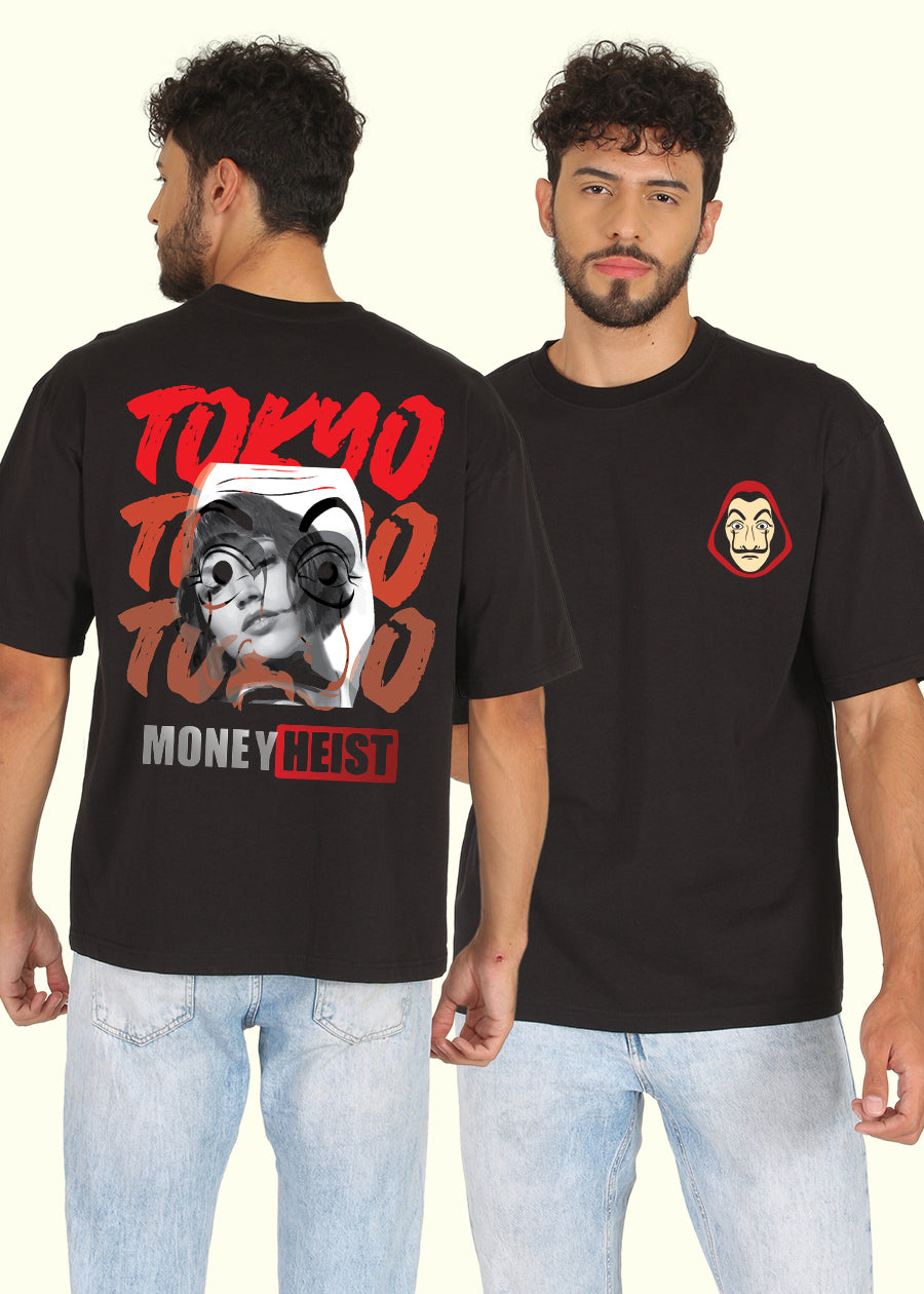 Money Heist Men Oversized Printed T-Shirt