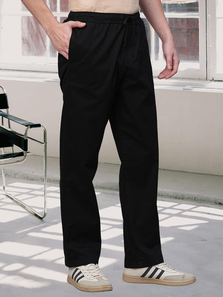 Cotton Pant for Men Solid - Black