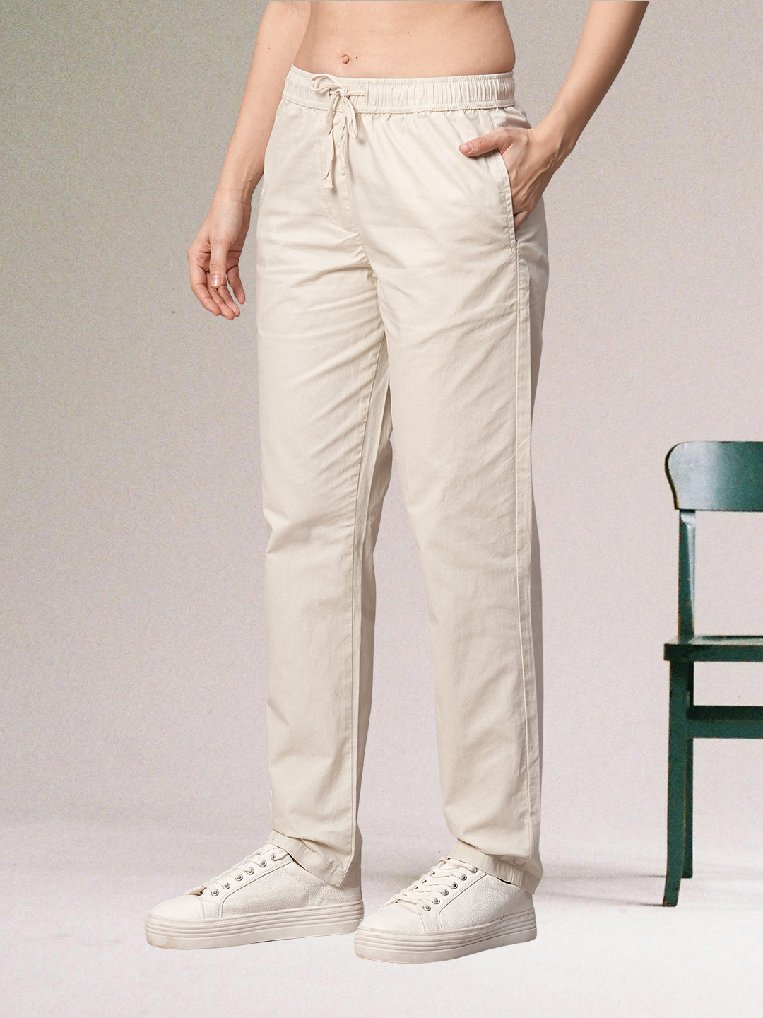 Cotton Pant for Women - Stone