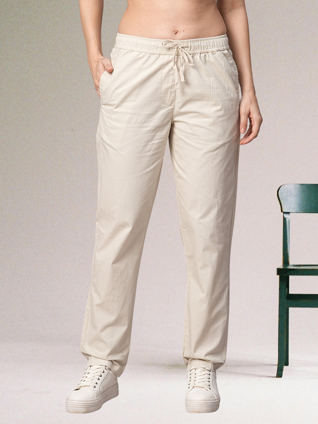 Cotton Pant for Women - Stone