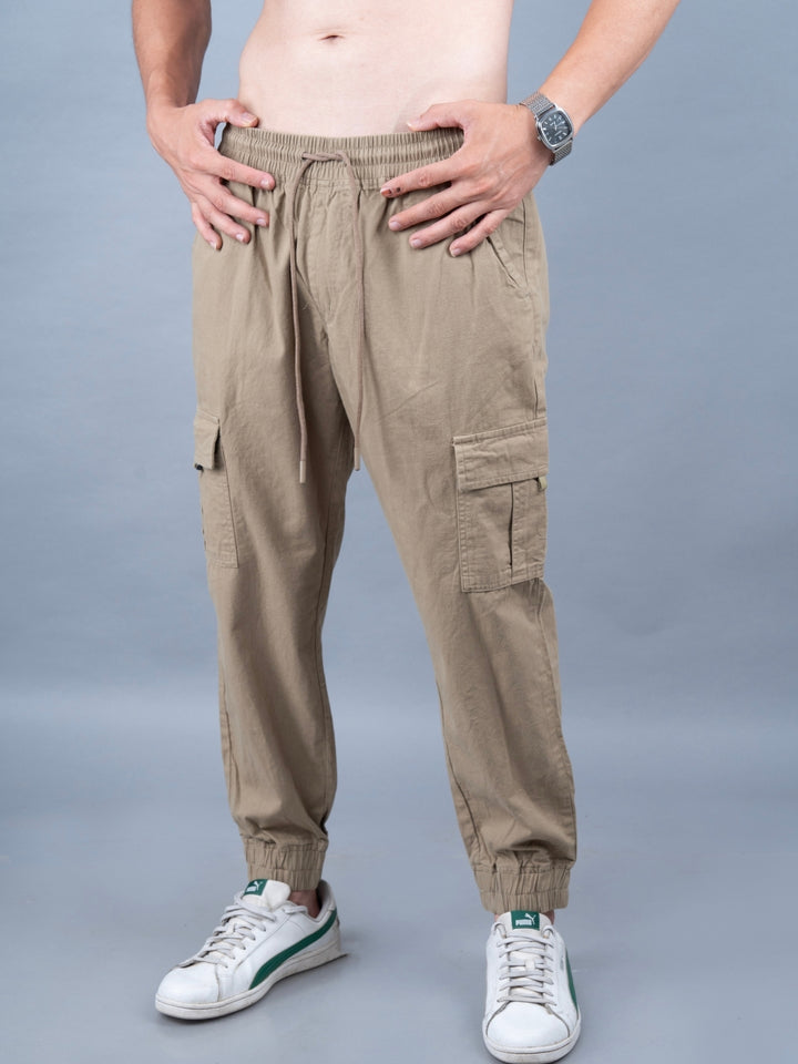 Men Regular Fit Cargo Jogger - Khaki