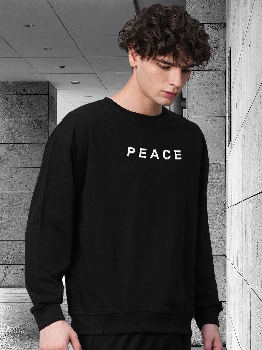 Peace Drop Shoulder Premium Terry Sweatshirt