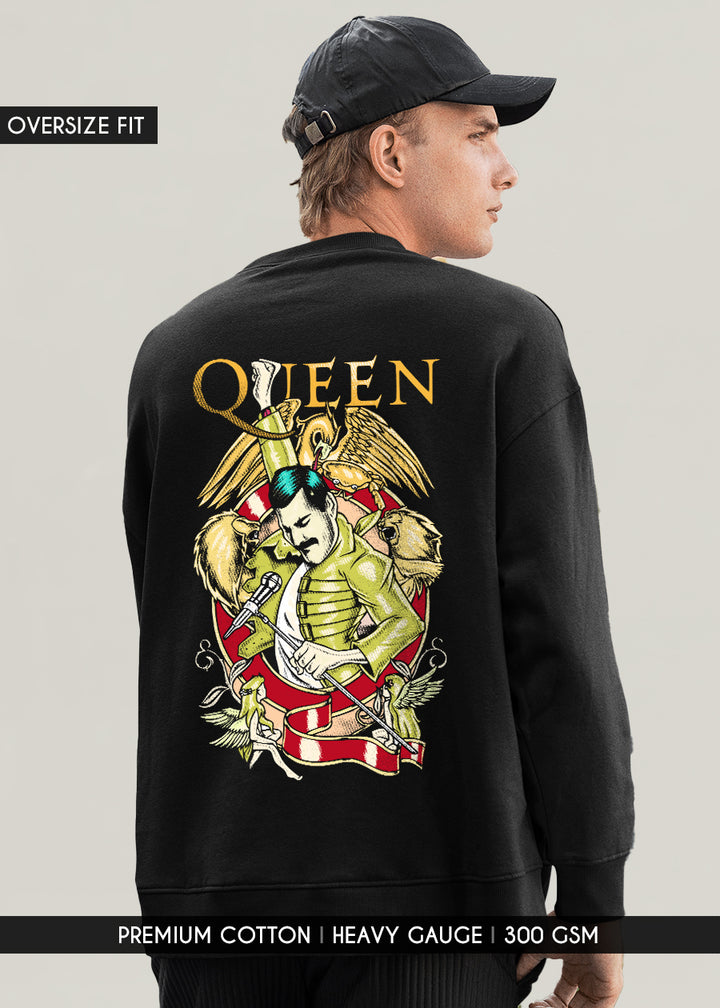 Queen Band Men Drop Shoulder Premium Terry Sweatshirt
