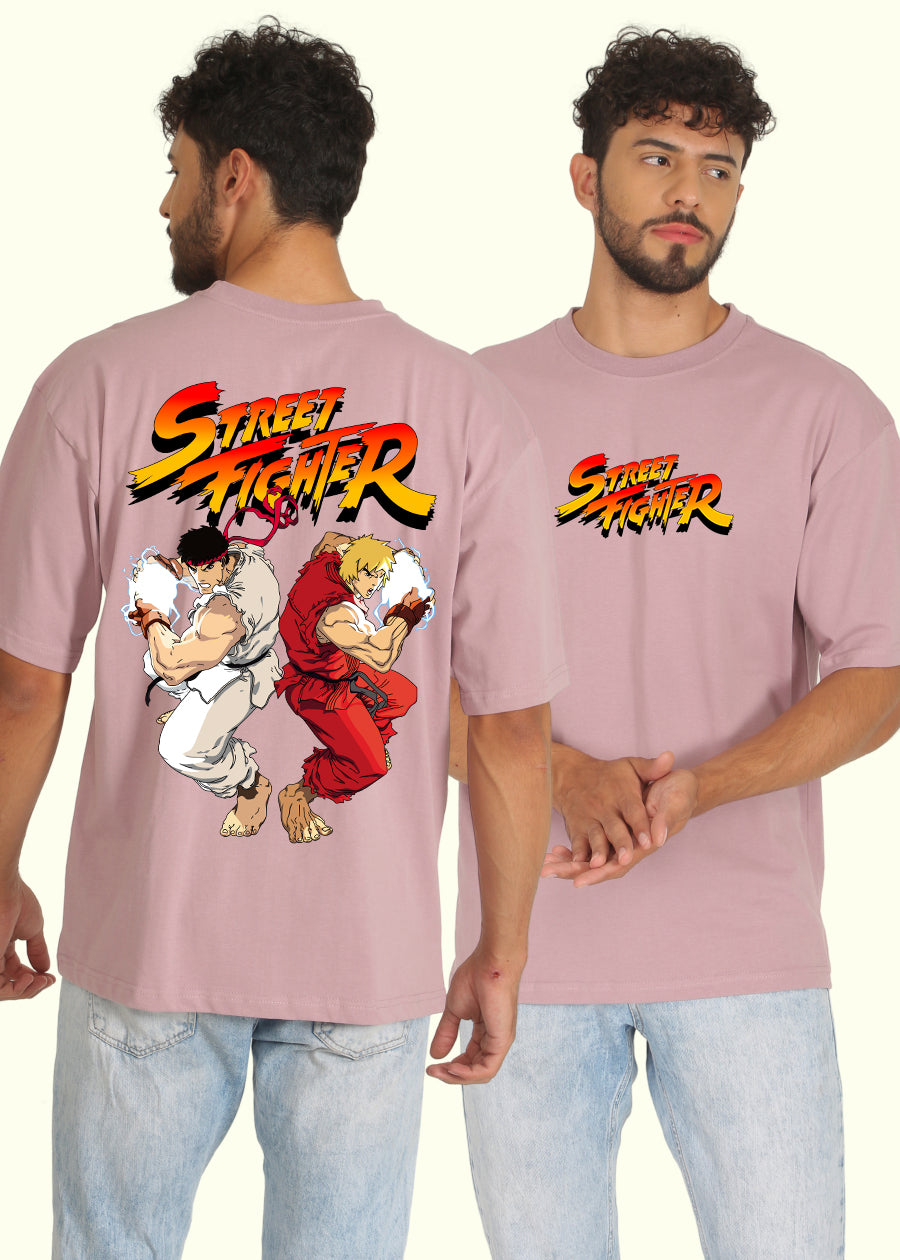 Warrior World Street Fighter Men Oversized Printed T-Shirt