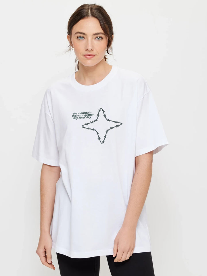 Mountain Star Women Oversized Printed T-Shirt