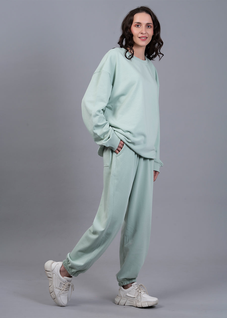 Mint Green Solid Terry Co ord Set For Women | Pronk