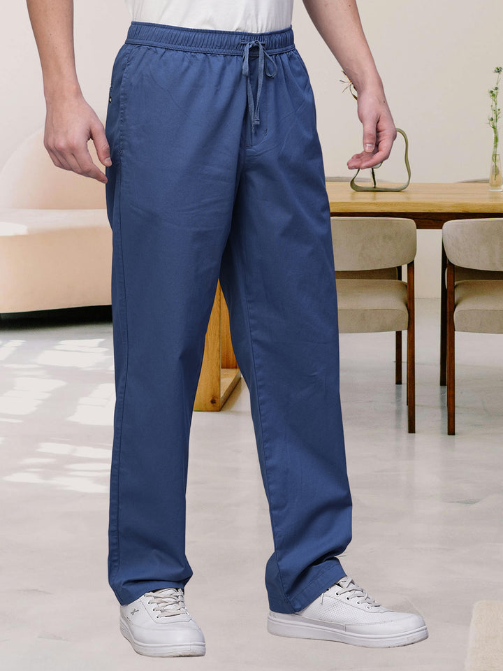 Cotton Pant for Men Solid - Blue