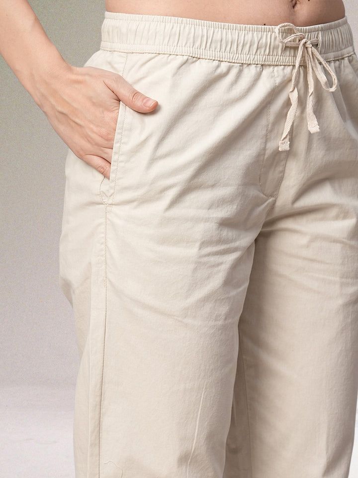 Cotton Pant for Women - Stone