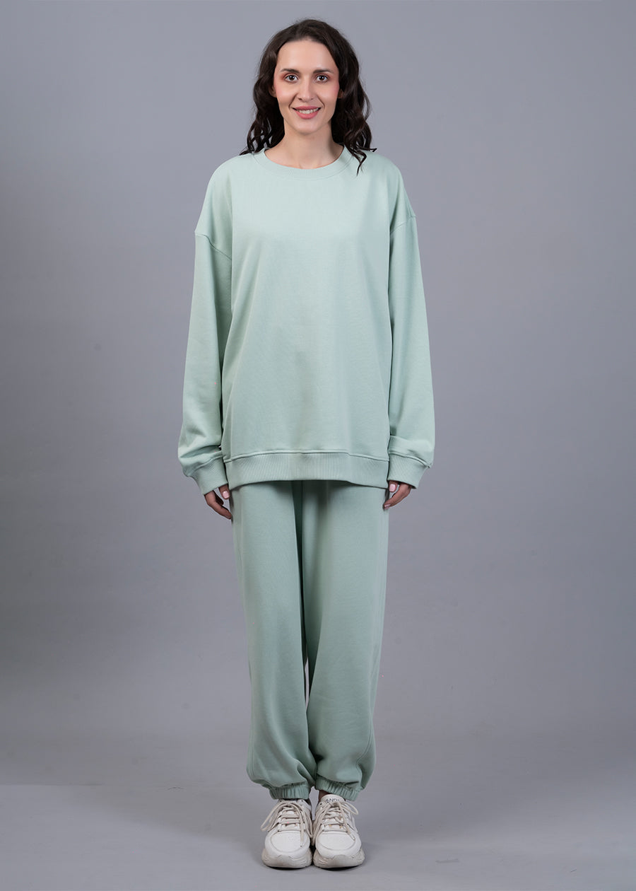 Mint Green Solid Terry Co ord Set For Women | Pronk