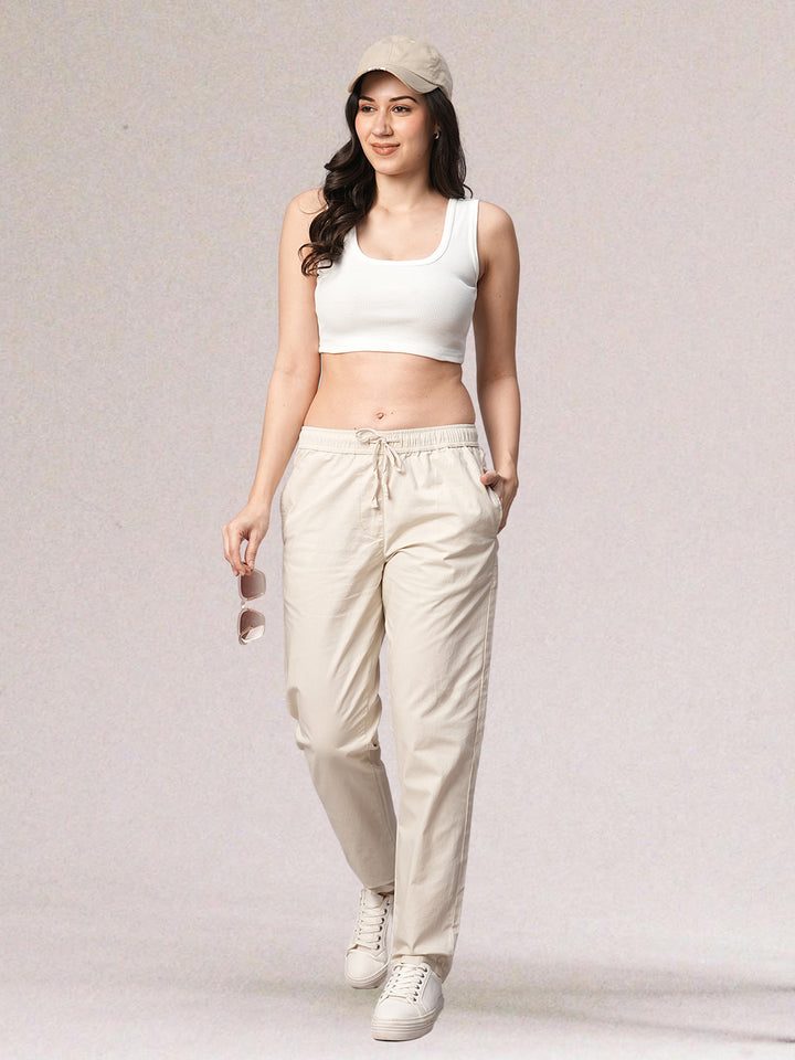 Cotton Pant for Women - Stone