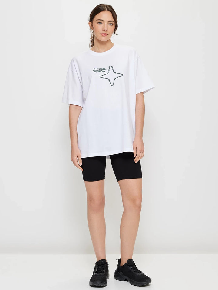 Mountain Star Women Oversized Printed T-Shirt