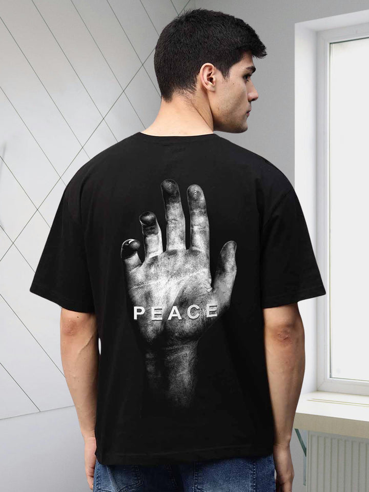 Peace Men Oversized Printed T-Shirt