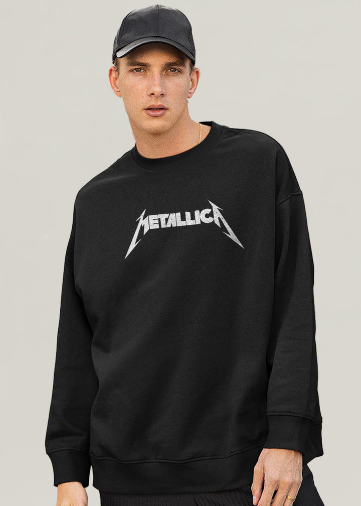 Skull Metallica Men Drop Shoulder Premium Terry Sweatshirt
